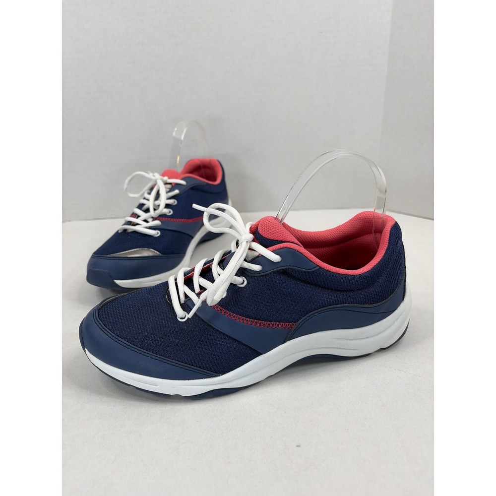 Vionic Kona Navy Blue Coral Pink Walking Shoes Sneakers Womens 8 Wide MA14RS